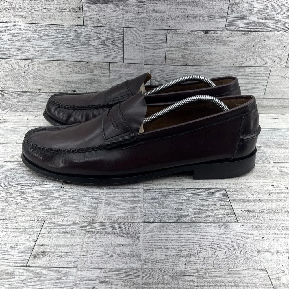 Florsheim Berkley Burgundy Leather‎ Moc Toe Penny Loafer Shoes 17058-05 Men 12D